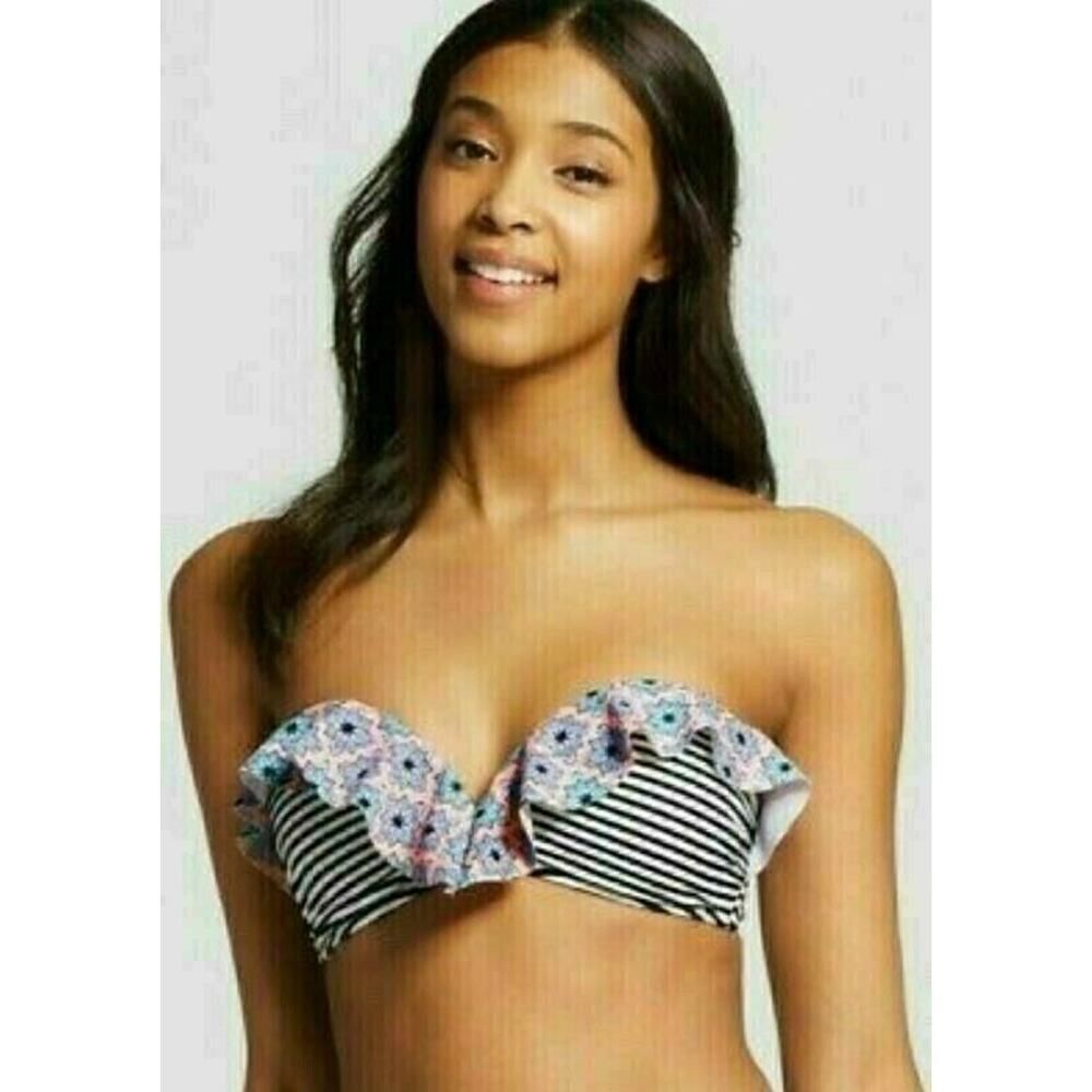 HEART AND HARMONY Bandeau Bikini Top NEW Boho Designer Nordstrom XS Summer Beach